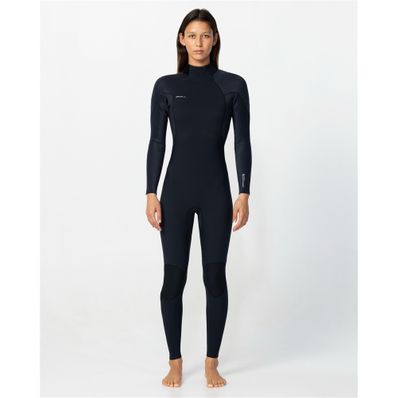 O'Neill Womens HyperFreak 4/3+MM Steamer Back Zip Wetsuit - Black
