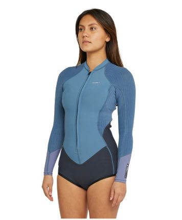 O'Neill Women's Hyperfreak Front Zip Long Sleeve Spring Suit 2mm - Dusty Blue