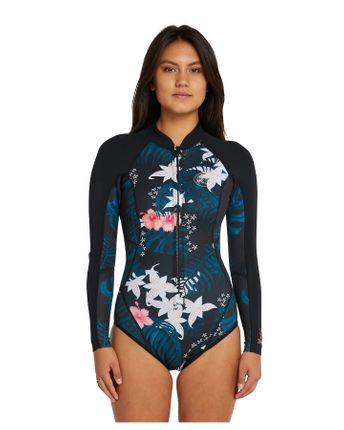 O'Neill Bahia Cheeky Long Sleeve Front Zip Springsuit 2mm - Hibiscus