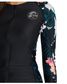 O'Neill Bahia Front Zip UV Rash Vest - Black Hibiscus