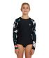 O'Neill Bahia Girl's Long Sleeve Rash Vest - Black Hibiscus