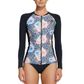 O'Neill Bahia Long Sleeve Front Zip Rashie - Navy Peony