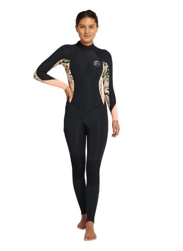 O'Neill Bahia&nbsp;Steamer Back Zip 4/3 - Black/ Light Grapefruit/ Wild Pattern&nbsp;