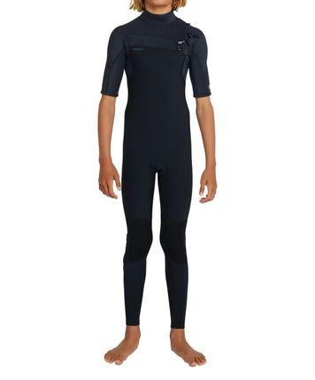 O'Neill Boy's Hyperfreak Short Sleeve Chest Zip Steamer 2mm
