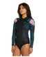 O'Neill Cruise Front Zip Long Sleeve Cheeky Spring Suit 2mm- Black Hibiscus