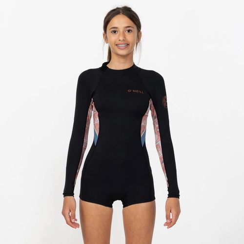 O'Neill Girl's Bahia 2mm Long Sleeve Mid Spring Suit Back Zip - Tangerine Tile