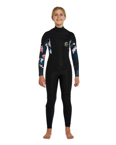 O'Neill Girl's Bahia Chest Zip&nbsp;Steamer3/2mm -Black VV