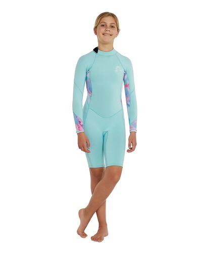 O'Neill Girl's Bahia LS Long Spring Suit&nbsp;2mm&nbsp;- Aqua/Aqua/Wavedye