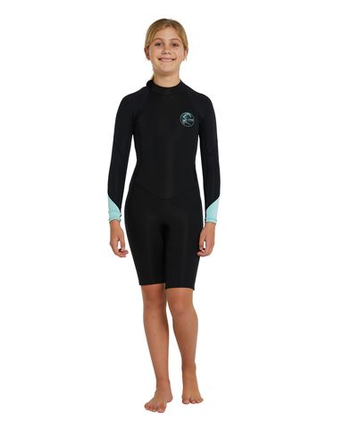 O'Neill Girl's Bahia LS Long Spring Suit 2mm - Black Aqua