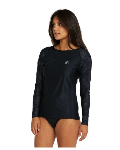 O'Neill Salina Long Sleeve UV Rash Vest - Black Night Jungle