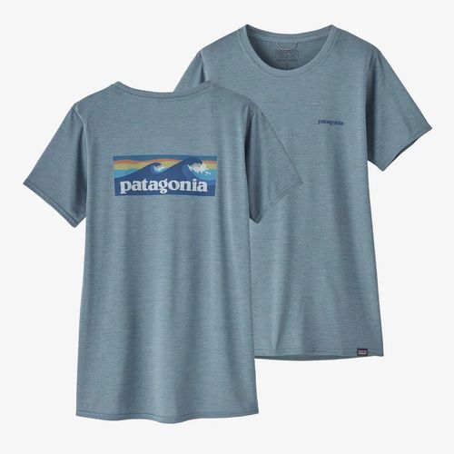 Patagonia&nbsp;Women's CapileneCool Daily Graphic Shirt Waters - Boardshort Logo: Thermal Blue X-Dye