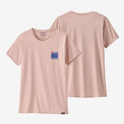 Patagonia&nbsp;Women's Capilene Cool Daily Graphic Shirt Waters - Sunrise Rollers: Cozy Peach X- Dye