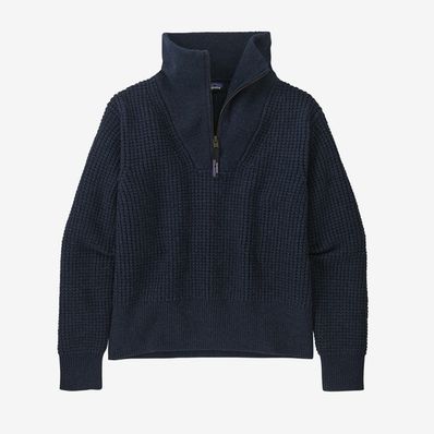 Patagonia Women's Re Wool-Blend 1/4 Zip Sweater - Smolder Blue