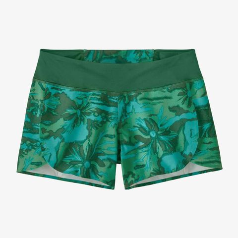 Patagonia Women's Stretch Hydropeak Surf Short - Cliffs and Waves: Conifer Green