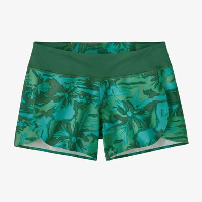 Patagonia Women's Stretch Hydropeak Surf Short - Cliffs and Waves: Conifer Green