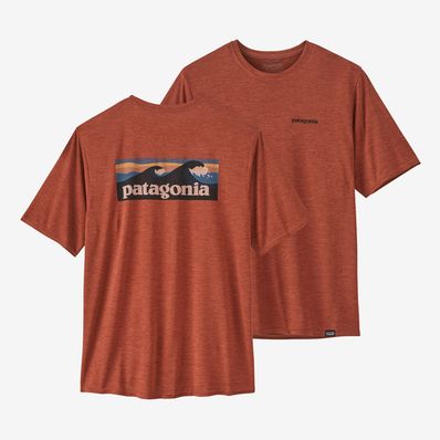 Patagonia Capilene Cool Daily Graphic Shirt - Boardshort Logo - Burl Red X Dye