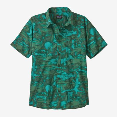 Patagonia Go To Shirt - Cliffs and Waves: Conifer Green