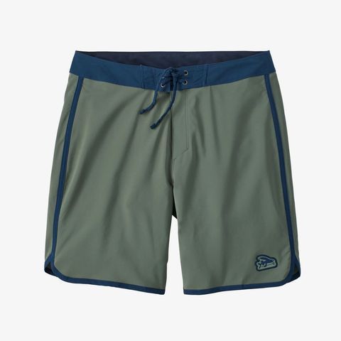Patagonia Hydropeak Scallop Boardshorts 18" - Flying Fish Patch / Hemlock Green