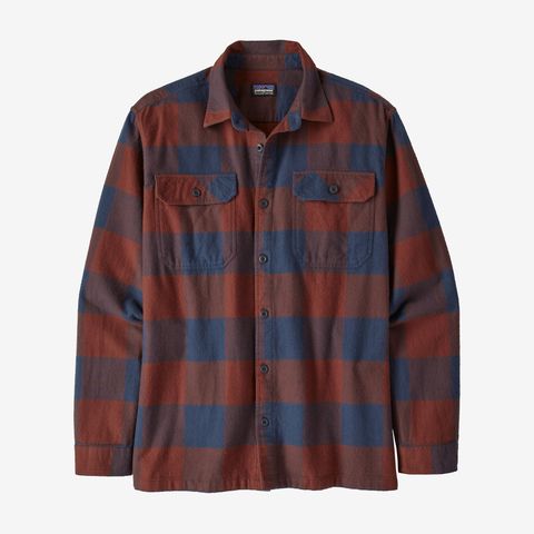 Patagonia Long-Sleeved Organic Cotton Midweight Fjord Flannel Shirt - Smolder Blue