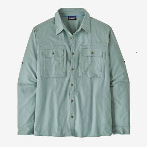 Patagonia Long-Sleeved Self-Guided Sun Shirt: Thermal Blue