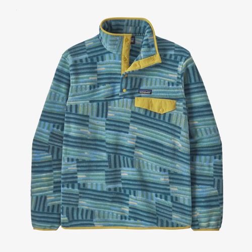 Patagonia Men's Lightweight Synchilla Snap-T Pullover -Quilty Fitz: Wetland Blue