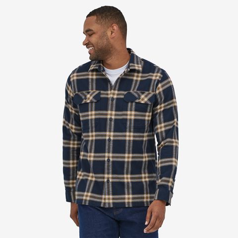 Patagonia Organic Fjord Flannel North Line/ New Navy