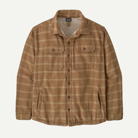 Patagonia Pile-Lined Fjord Loft Shirt Jacket - Ladder: Coriander Brown