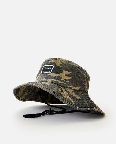 Rip Curl Crusher Camo Wide Brim Hat - Olive