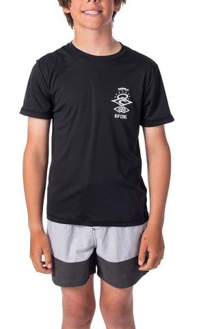 Rip Curl Boys Search Logo Short Sleeve Uvt Rash Vest