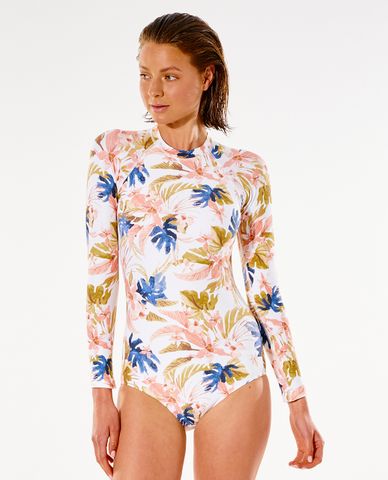 Rip Curl G-Bomb Long Sleeve One Piece Back Zip UV Surf Suit - Multi