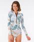 Rip Curl G-Bomb Long Sleeve Springsuit- White/Coastal Palms