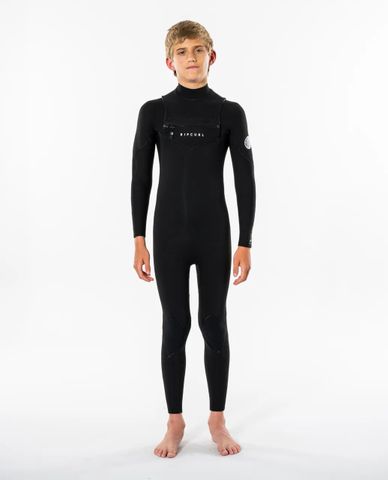 Rip Curl Junior Dawn Patrol Chest Zip 3/2 Wetsuit - Black