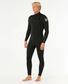 Rip Curl Mens Dawn Patrol 4/3 Chest Zip Steamer Wetsuit - Black