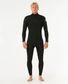 Rip Curl Mens Dawn Patrol 4/3 Chest Zip Steamer Wetsuit - Black