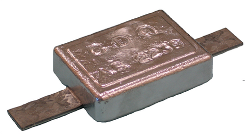 ANODE HULL BLOCK 100X75X25 1.3KG W/STRAP