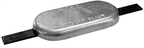 ANODE HULL OVAL 305X145X32 8.5KG W/STRAP