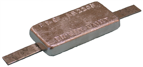 ANODE HULL BLOCK 150X150X25 4KG W/STRAP