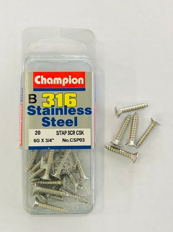 SELF TAPP SCREWS -CSK 6G X3/4