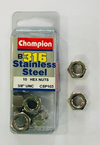 *3/8 UNC HEX NUTS 316