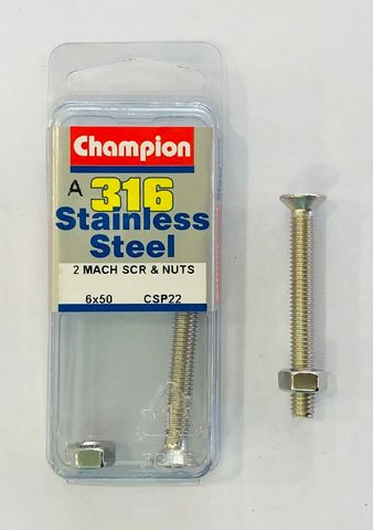 MACHINE SCREW & NUT -CSK 6 X 50