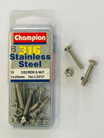 SET SCREWS & NUTS 4x20