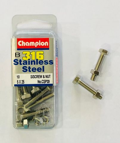 *SET SCREWS & NUTS 5x25