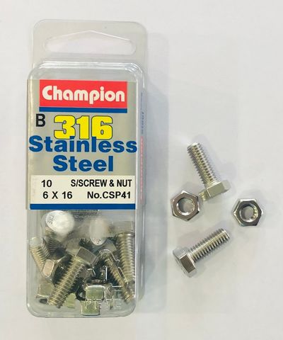 SET SCREWS & NUTS 6x16