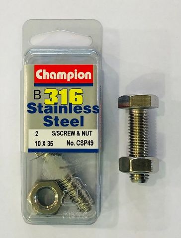 SET SCREWS & NUTS 10 x 35