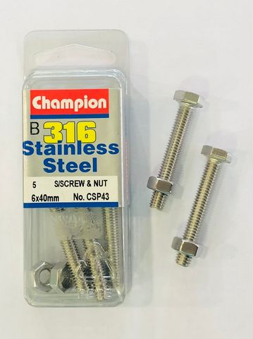 *SET SCREWS & NUTS 6x40