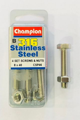 SET SCREWS & NUTS 8x40
