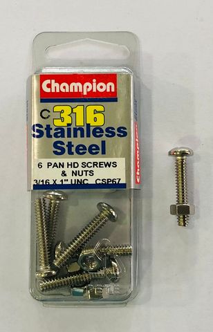 3/16 x 1"  PAN HD SCREWS