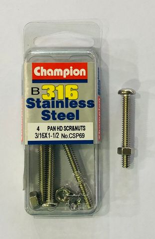 3/16 x 1 1/2 PAN HD SCREWS