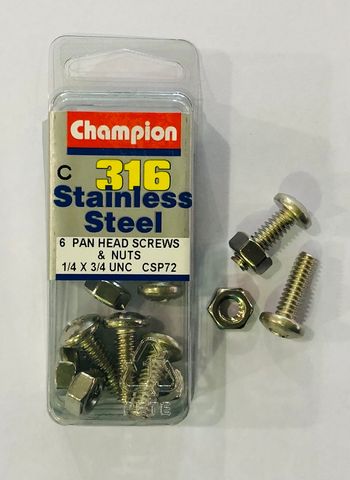 1/4 x 3/4 PAN HD SCREWS