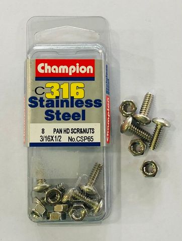 3/16 x 1/2 PAN HD SCREWS